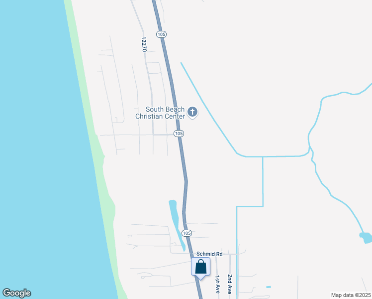 map of restaurants, bars, coffee shops, grocery stores, and more near 1416 Washington 105 in Grayland