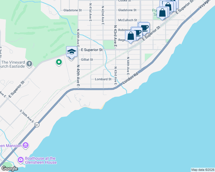 map of restaurants, bars, coffee shops, grocery stores, and more near 4201 London Road in Duluth