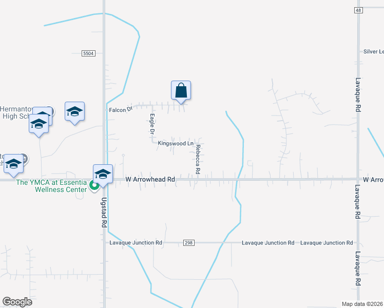 map of restaurants, bars, coffee shops, grocery stores, and more near 4328 Rebecca Road in Hermantown