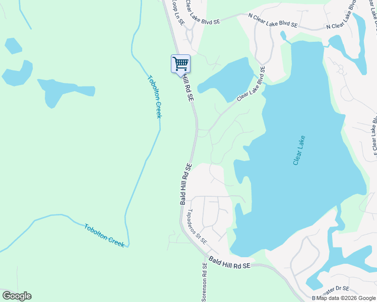 map of restaurants, bars, coffee shops, grocery stores, and more near 18109 Bald Hill Road Southeast in Yelm