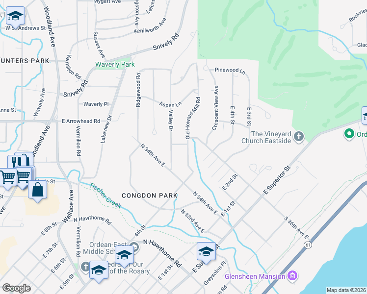 map of restaurants, bars, coffee shops, grocery stores, and more near 529 Old Howard Mill Road in Duluth