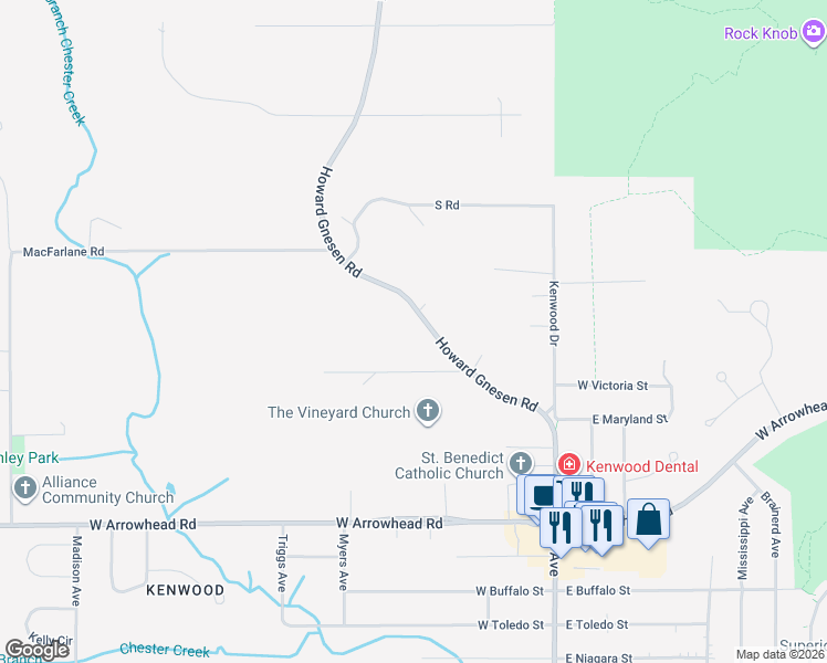 map of restaurants, bars, coffee shops, grocery stores, and more near 49 Howard Gnesen Road in Duluth