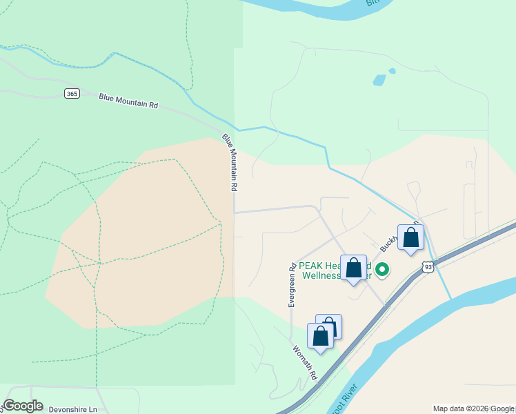 map of restaurants, bars, coffee shops, grocery stores, and more near 4474 Blue Mountain Road in Missoula