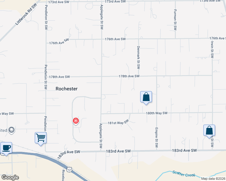 map of restaurants, bars, coffee shops, grocery stores, and more near 8927 178th Avenue Southwest in Rochester