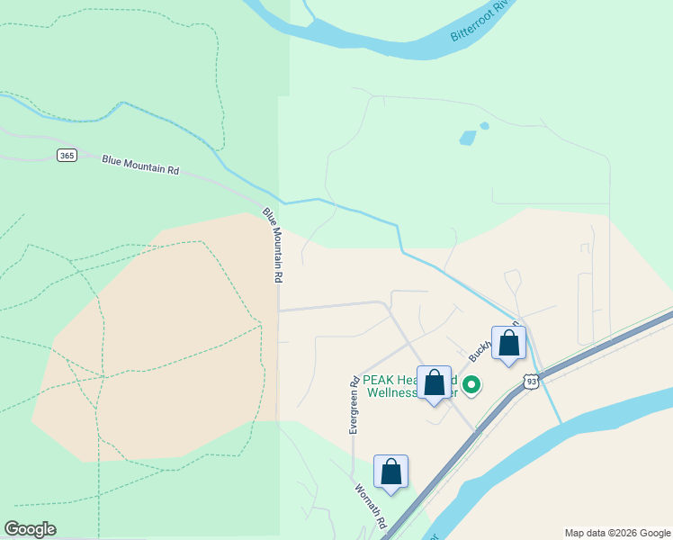 map of restaurants, bars, coffee shops, grocery stores, and more near 4474 Blue Mountain Road in Missoula