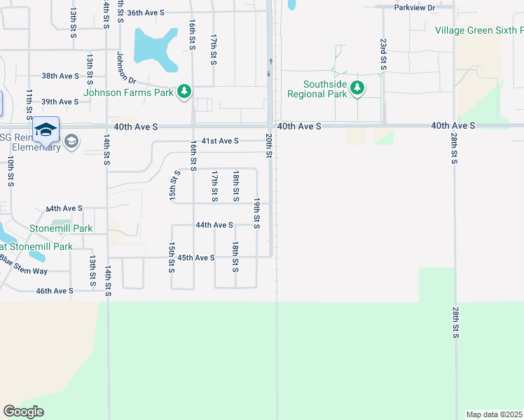 map of restaurants, bars, coffee shops, grocery stores, and more near 1901 43rd Avenue South in Moorhead