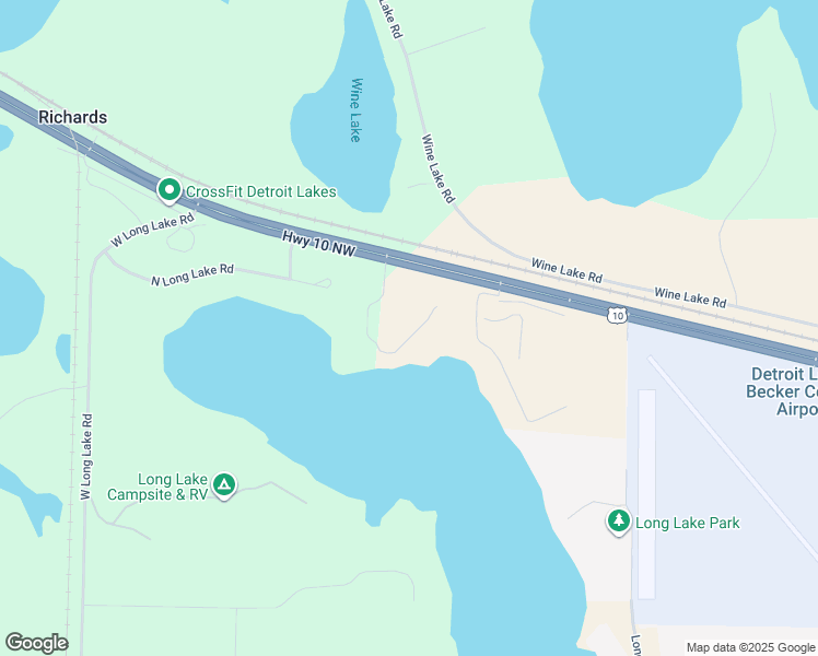 map of restaurants, bars, coffee shops, grocery stores, and more near 24013 U.S. 10 in Detroit Lakes