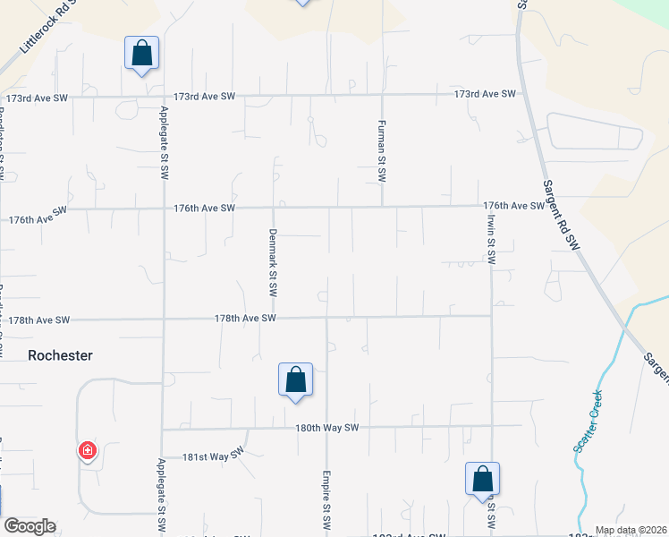 map of restaurants, bars, coffee shops, grocery stores, and more near 17630 Denmark Street Southwest in Rochester