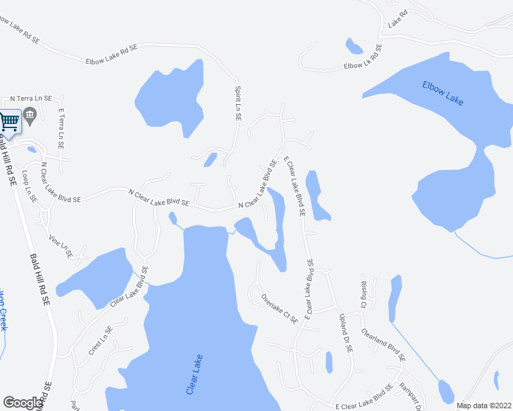 map of restaurants, bars, coffee shops, grocery stores, and more near 17603 Pond View Court Southeast in Yelm