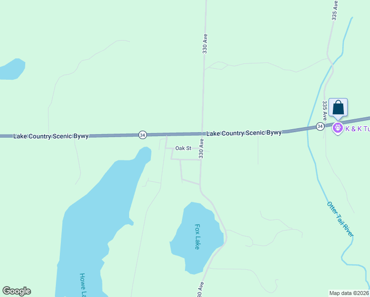 map of restaurants, bars, coffee shops, grocery stores, and more near 32901 Oak Street in Detroit Lakes