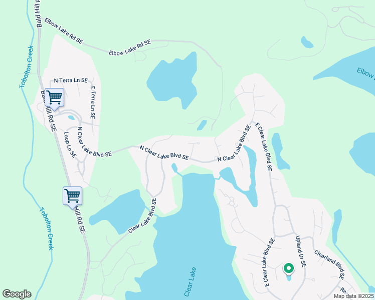 map of restaurants, bars, coffee shops, grocery stores, and more near 17627 Valley Lane Southeast in Yelm