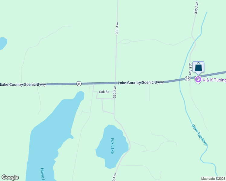 map of restaurants, bars, coffee shops, grocery stores, and more near 32901-32999 Oak Street in Detroit Lakes