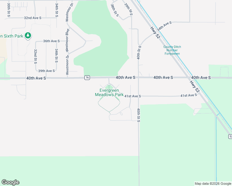 map of restaurants, bars, coffee shops, grocery stores, and more near 3823 41st Avenue South in Moorhead