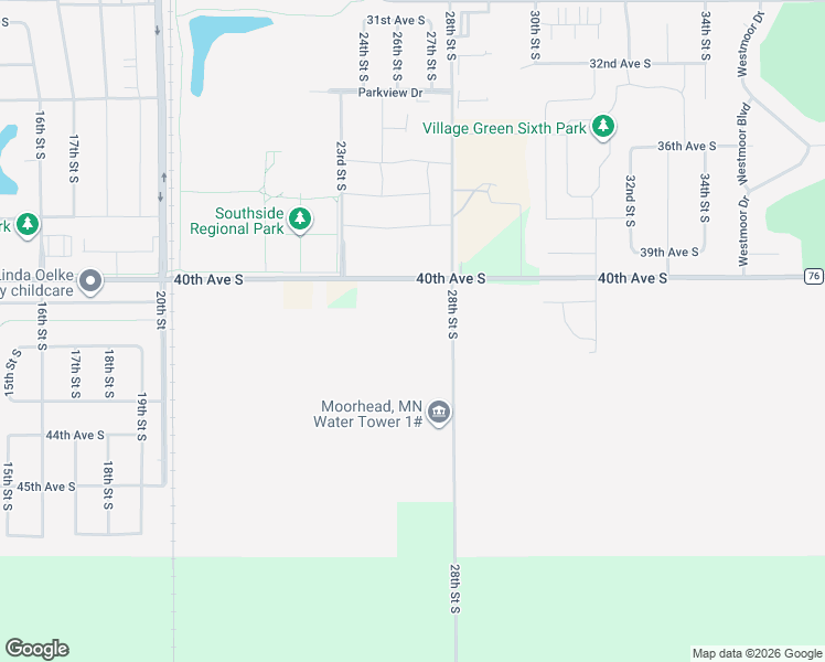 map of restaurants, bars, coffee shops, grocery stores, and more near 4001-4271 28th Street South in Moorhead