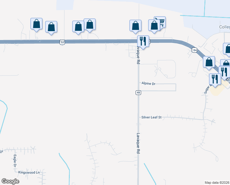 map of restaurants, bars, coffee shops, grocery stores, and more near 5078 Boulder Drive in Hermantown