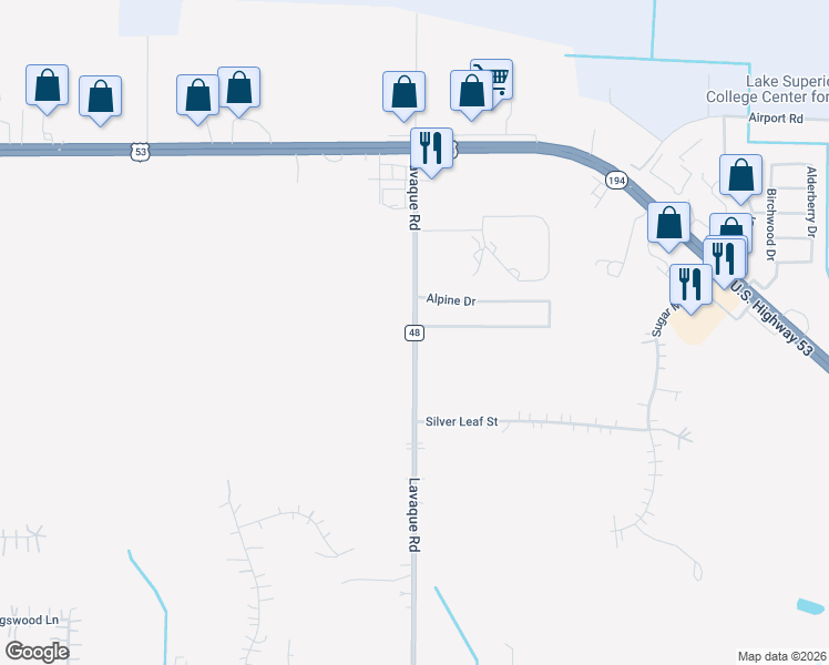 map of restaurants, bars, coffee shops, grocery stores, and more near 5069 Boulder Drive in Hermantown