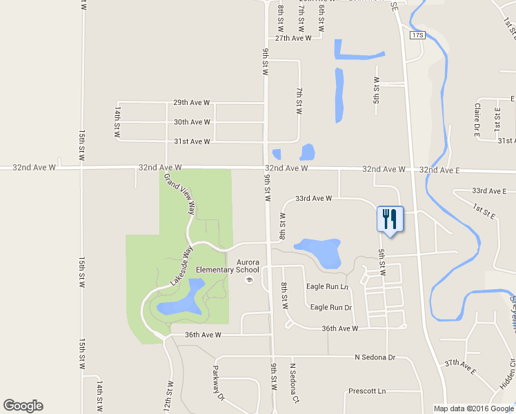 map of restaurants, bars, coffee shops, grocery stores, and more near 3256 9th Street West in West Fargo