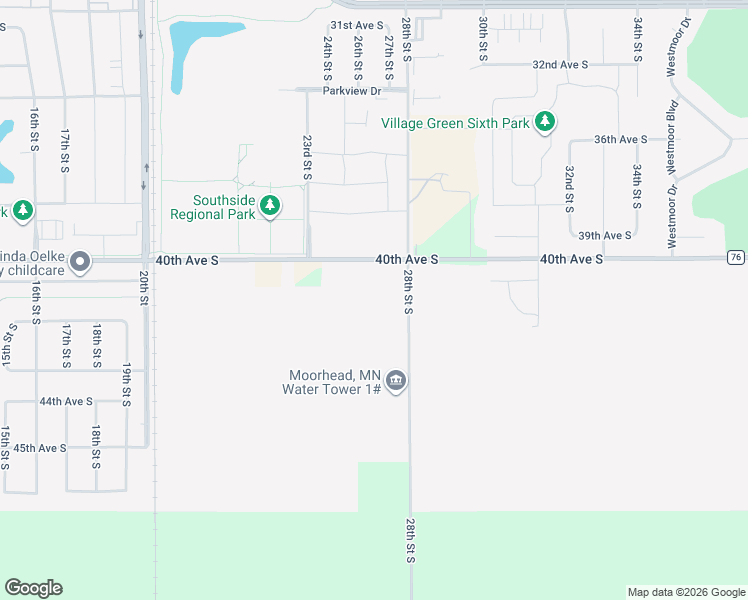 map of restaurants, bars, coffee shops, grocery stores, and more near 4001-4271 28th Street South in Moorhead