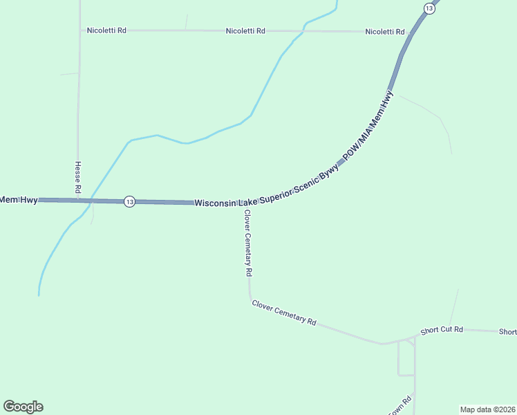 map of restaurants, bars, coffee shops, grocery stores, and more near 86990 Clover Cemetery Road in Herbster