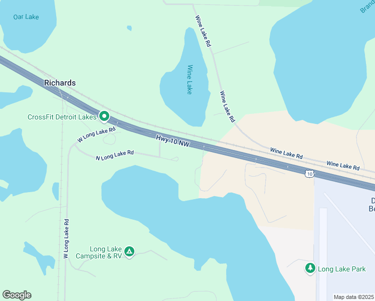 map of restaurants, bars, coffee shops, grocery stores, and more near 23941 North Long Lake Road in Detroit Lakes