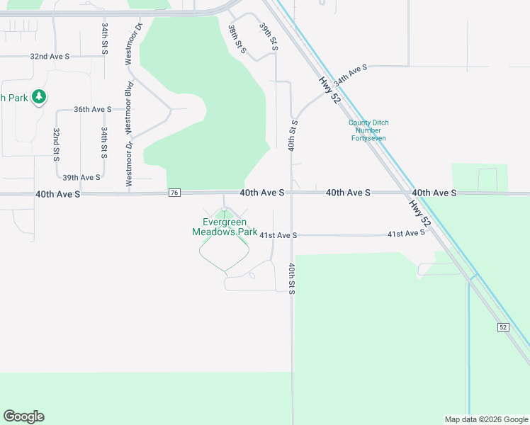map of restaurants, bars, coffee shops, grocery stores, and more near 3814 41st Avenue South in Moorhead