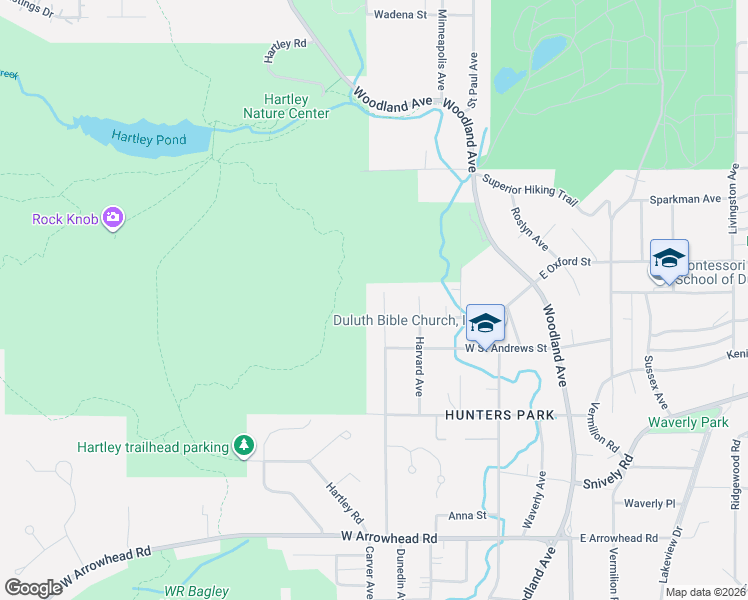 map of restaurants, bars, coffee shops, grocery stores, and more near 2235 Dunedin Avenue in Duluth