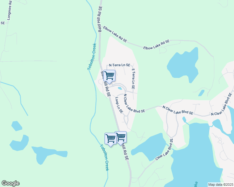 map of restaurants, bars, coffee shops, grocery stores, and more near 17519 Loop Lane Southeast in Yelm