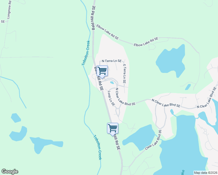 map of restaurants, bars, coffee shops, grocery stores, and more near 17519 Loop Lane Southeast in Yelm