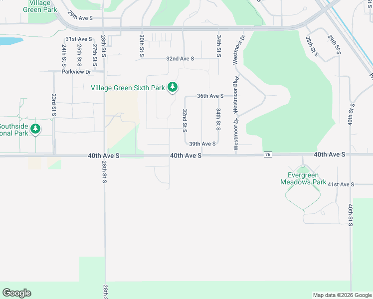 map of restaurants, bars, coffee shops, grocery stores, and more near 3211 39th Avenue South in Moorhead