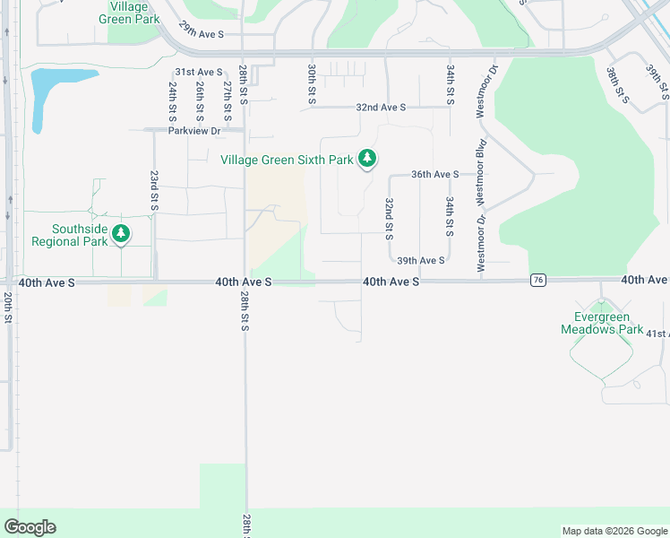 map of restaurants, bars, coffee shops, grocery stores, and more near 3022 41st Avenue South in Moorhead