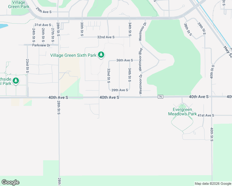 map of restaurants, bars, coffee shops, grocery stores, and more near 3211 39th Avenue South in Moorhead