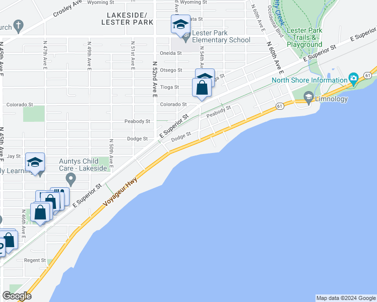 map of restaurants, bars, coffee shops, grocery stores, and more near 5236 London Road in Duluth