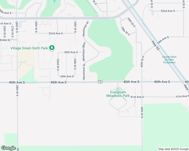 map of restaurants, bars, coffee shops, grocery stores, and more near 3512 Westmoor Circle in Moorhead