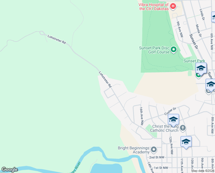 map of restaurants, bars, coffee shops, grocery stores, and more near 1002-1062 Lohstreter Rd in Mandan