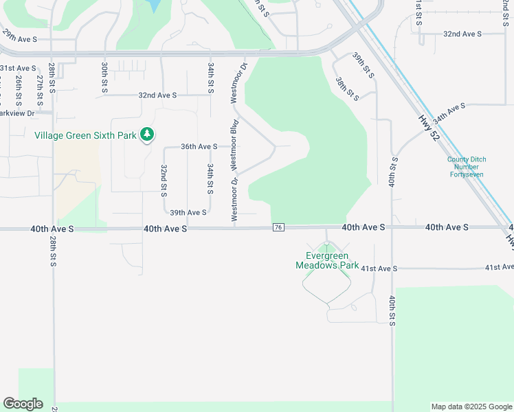 map of restaurants, bars, coffee shops, grocery stores, and more near 3512 Westmoor Circle in Moorhead