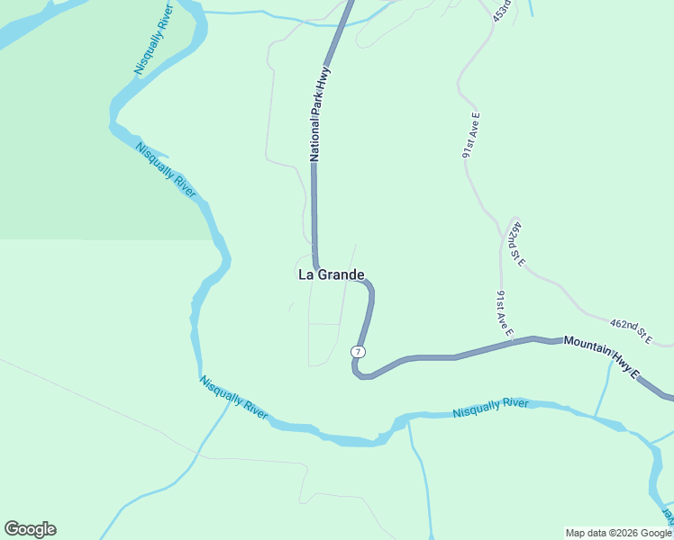map of restaurants, bars, coffee shops, grocery stores, and more near 46517 Mountain Highway East in Eatonville