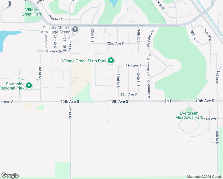map of restaurants, bars, coffee shops, grocery stores, and more near 3804 31st Street South in Moorhead