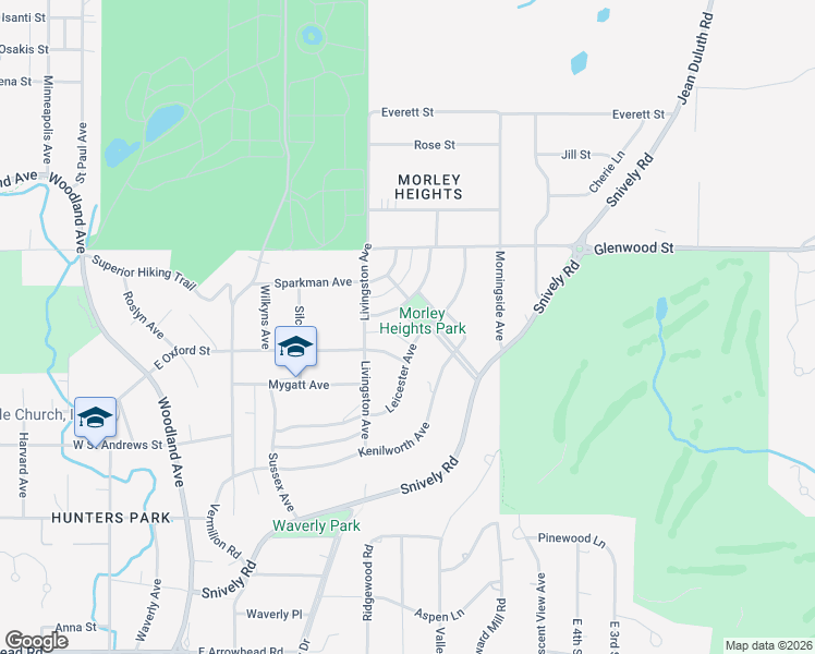 map of restaurants, bars, coffee shops, grocery stores, and more near 108 Morley Parkway in Duluth