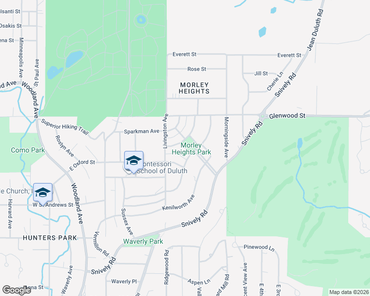 map of restaurants, bars, coffee shops, grocery stores, and more near 108 Morley Parkway in Duluth