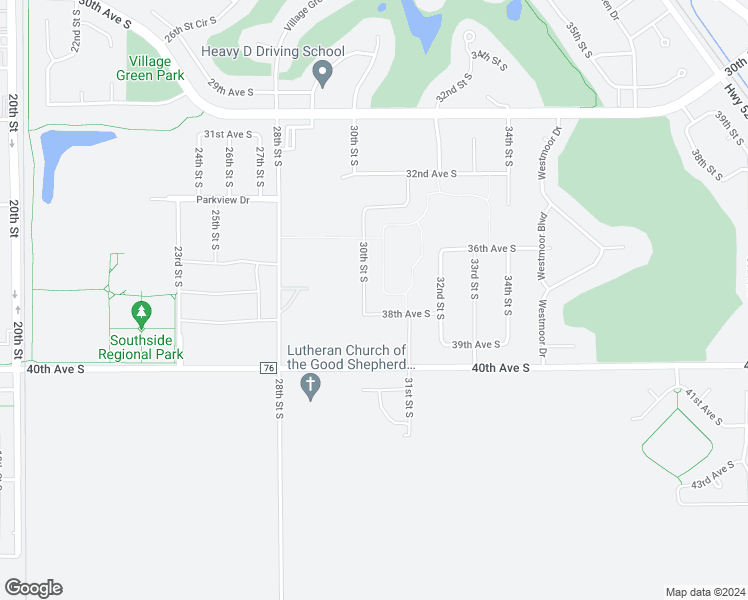 map of restaurants, bars, coffee shops, grocery stores, and more near 3746 30th Street South in Moorhead