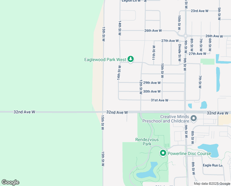 map of restaurants, bars, coffee shops, grocery stores, and more near 31st Avenue West in West Fargo