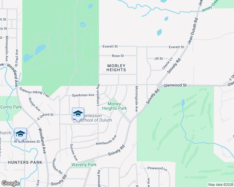 map of restaurants, bars, coffee shops, grocery stores, and more near 616 Spear Avenue in Duluth