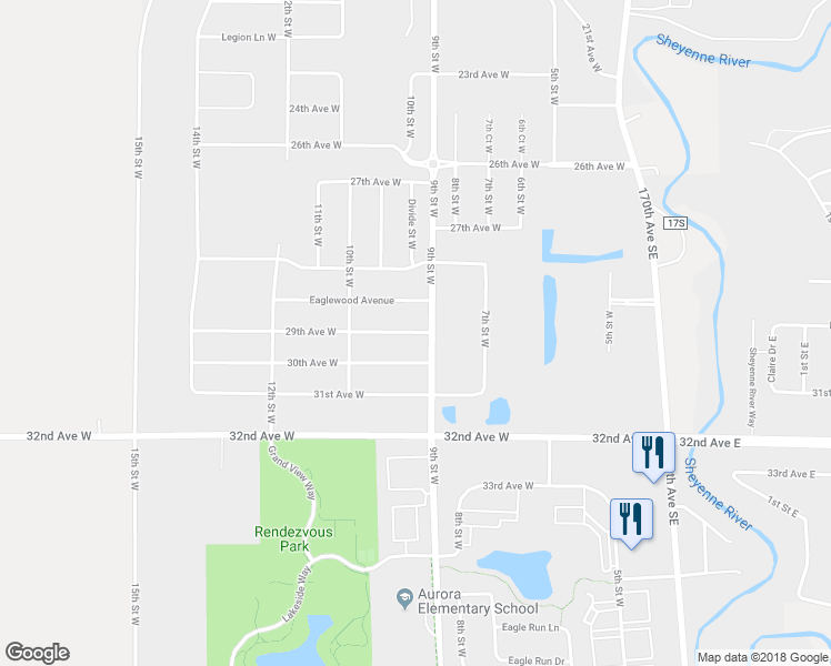 map of restaurants, bars, coffee shops, grocery stores, and more near 1018 29th Avenue West in West Fargo