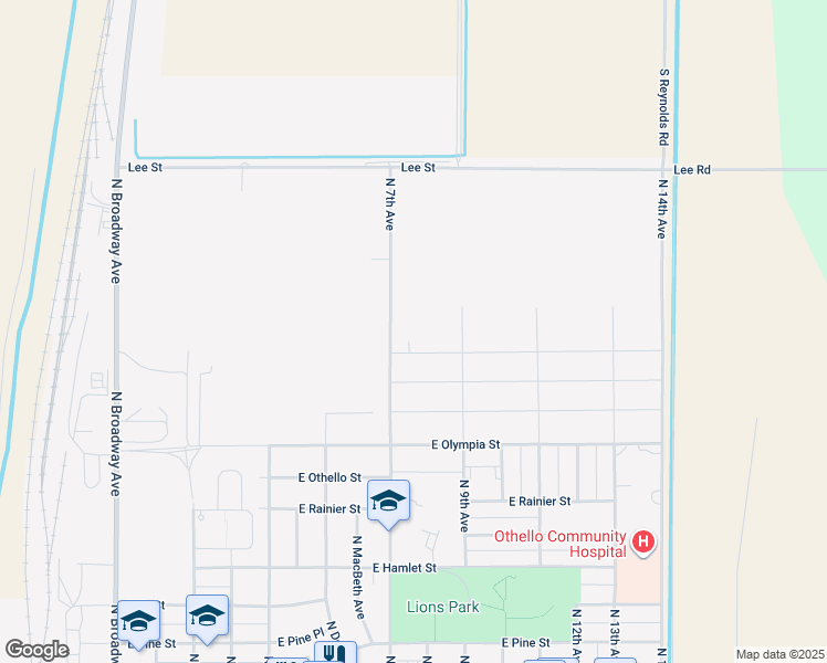 map of restaurants, bars, coffee shops, grocery stores, and more near North 7th Avenue in Othello