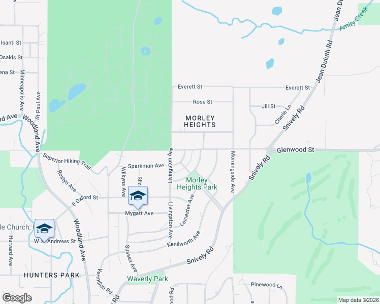 map of restaurants, bars, coffee shops, grocery stores, and more near 606 Sparkman Avenue in Duluth