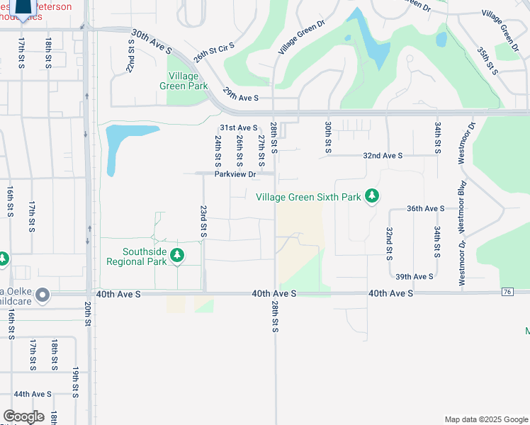 map of restaurants, bars, coffee shops, grocery stores, and more near 3703-3827 28th St S in Moorhead