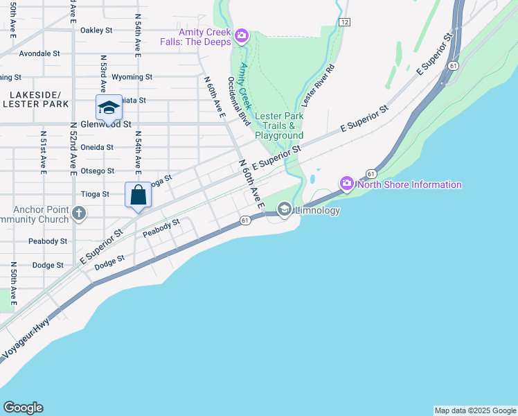 map of restaurants, bars, coffee shops, grocery stores, and more near 6005 London Road in Duluth