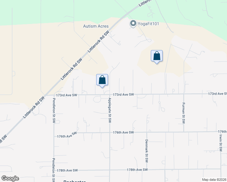 map of restaurants, bars, coffee shops, grocery stores, and more near 17217 Hound Dog Lane Southwest in Rochester