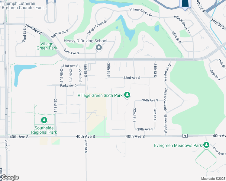 map of restaurants, bars, coffee shops, grocery stores, and more near 3005 33rd Street South in Moorhead