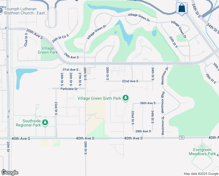 map of restaurants, bars, coffee shops, grocery stores, and more near 3017 33rd Street South in Moorhead